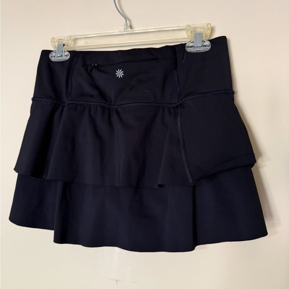 Athleta Momentum Skort Black XS Ruffle Tiered Pull-On Tennis Running Skirt Short - Picture 2 of 12